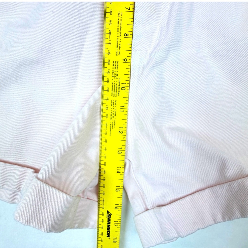 Bill Blass 12 Blush Pink High Rise Cuffed Mom Vintage 90s Designer Denim Shorts - Picture 7 of 13